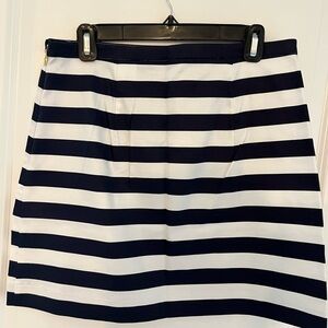 Draper James Striped Navy and White A-Line Skirt